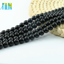 L-0096 Bijoux de mode Onyx noir obsidienne naturel pierres précieuses perles